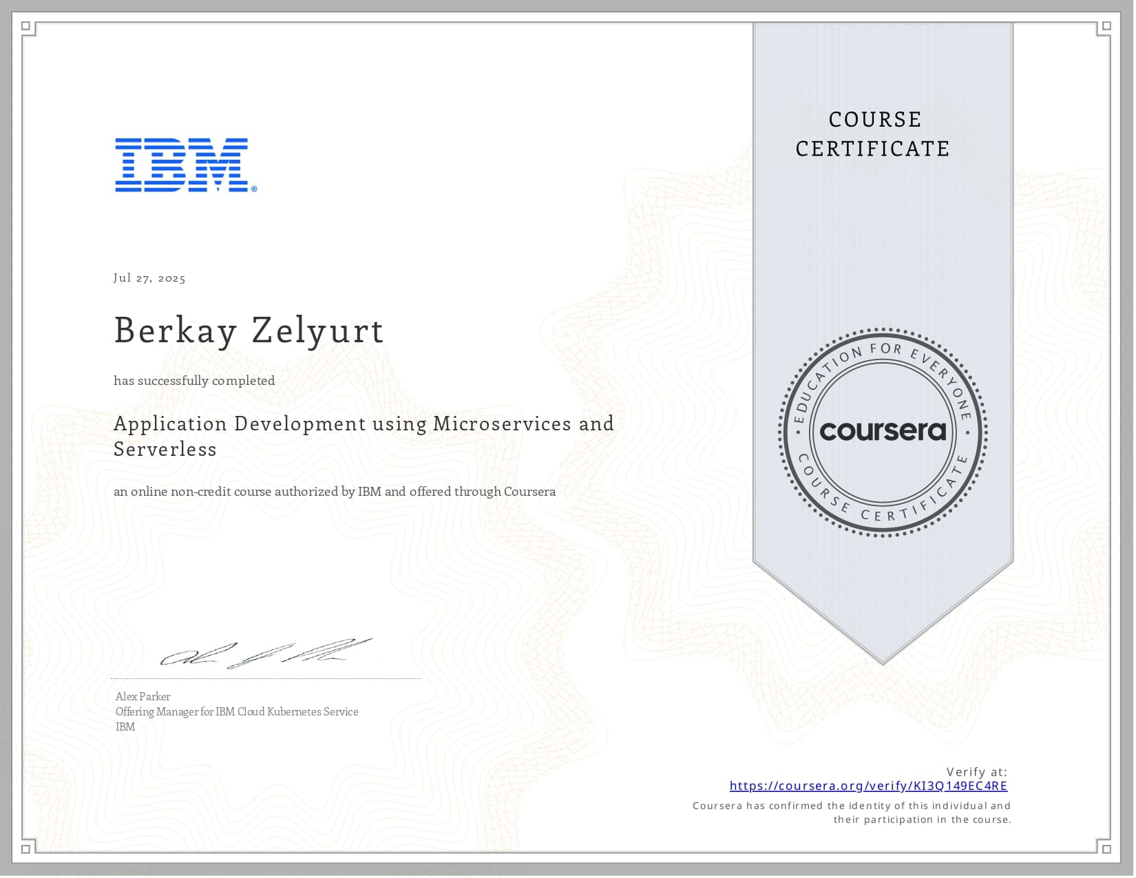 Application Development using Microservices and Serverless Certificate